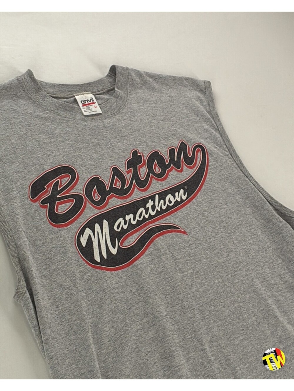 90s Y2K Anvil Boston Marathon T-Shirt Sleeveless Skater